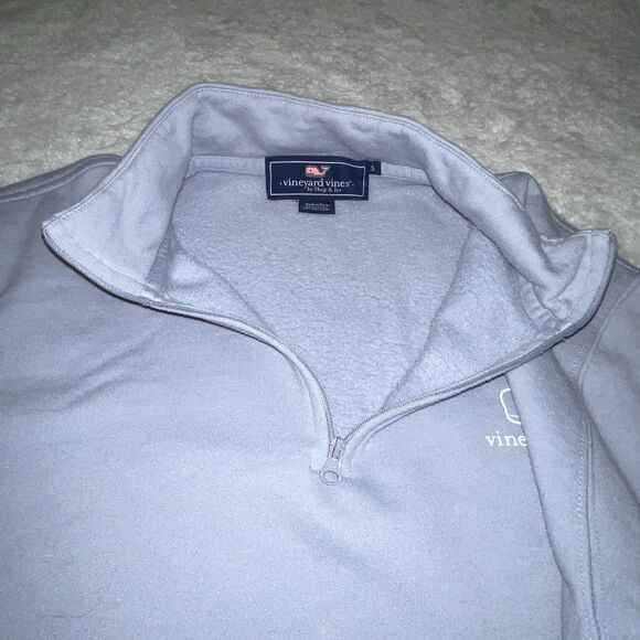 Vineyard Vines Men's 1/4 Zip Pullover Fleece Sweatshirt Cotton Size S Gray - Picture 6 of 8